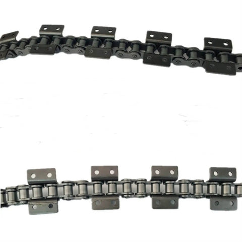 Heavy Duty 12A1 Short Pitch Conveyor Chain With K1 And K2 Drag Attachments 1.5 Meter 40Mn Alloy Steel Roller Link close-up detail.