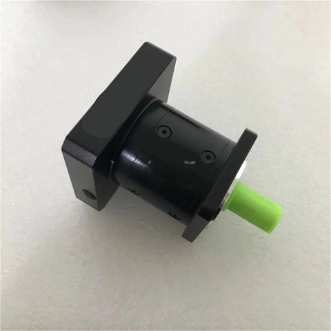 Premium High Speed Planetary Gearbox And Precision Drive Gear Reducer with black casing and green output shaft for torque conversion.