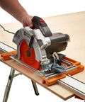 NGX Saw Plate and 55 Inch Non Chip Strip for Clean Smooth Straight Cuts Reversible and Ready To Pair With Most Circular Saws and Clamp Edge System Easy Quick Release Attachment for Portable Saws 544001 in use with circular saw