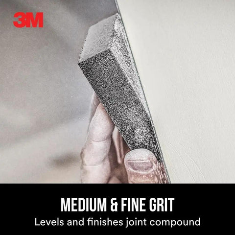 Using the Dual Grit Drywall Sanding Sponge For Medium Remove And Fine Smooth Flexible Foam Block For Flat And Contoured Surfaces Joint Compound Ready