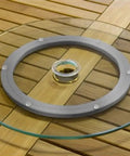 10 Inch Lazy Susan Base Only Turntable Bearing For Glass Granite Or Wood Surfaces, resting on wooden table