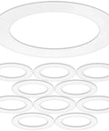 Gloss White Goof Trim Rings For Recessed Lighting Cans Kick Ugly Ceiling Gaps To The Curb While Hiding Torn Drywall With A No Stress Install For Five Or Six Inch Housing - set of 10 oval trim rings.