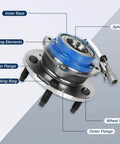 Detailed view of Front or Rear Wheel Hub Bearing Assembly Single Unit for 2001-2005 Pontiac Aztek & Montana, showing key components labeled.
