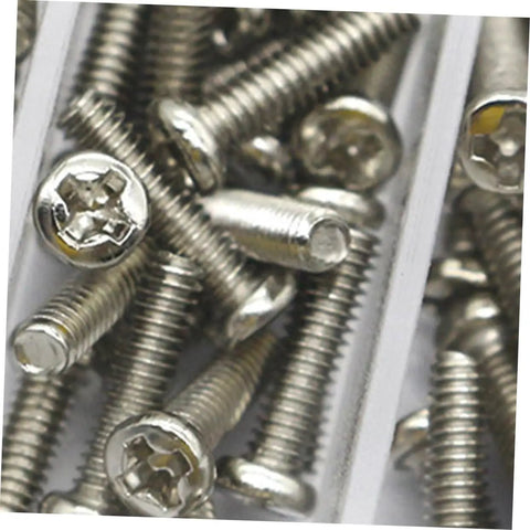 Close-up of steel mini screws from Handy Mini Screw Kit For Glasses And Laptops With Steel Mini Screws And Precision Screwdriver Eyeglasses And Electronics Repair Tool Set For Fast Durable Fixes