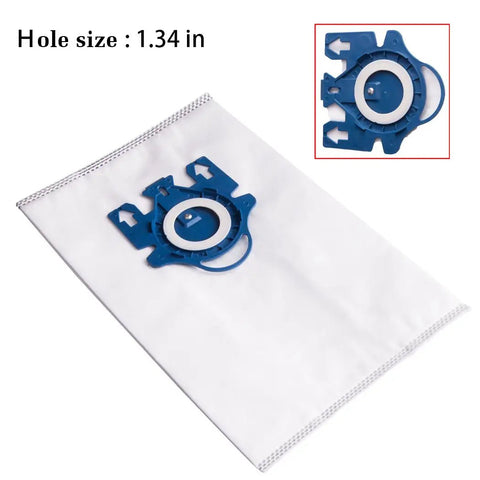 15 Packs Air Clean Dust Bags Replacement For GN Vacuum Bags, showing blue self-locking collar and hole size 1.34 in