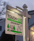 Solar Dual Sided LED Post Light For Real Estate Signs And Business Yards, Ultra Bright, Weather Resistant, Auto On At Dusk Off At Dawn, Includes Adjustable Sign Mounting Bracket on a post