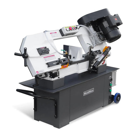 9 Inch Metal Cutting Band Saw With 4 Speed Settings 1.5HP Dual Voltage 115V And 230V Prewired Hydraulic Feed Coolant System