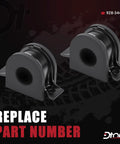 Suspension Stabilizer Sway Bar Bushing Replacement 928-344, two black rubber bushings with metal brackets