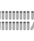Five Sixteenth Inch Dowel Pins, One Inch Length, Heat Treated Alloy Steel For Extra Hardness, Bright Finish, 20 Pieces
