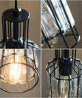 Close-up of Circular Dimmable Pendant Light For Track Systems, H Type Pendant With Clear Crystal Shade, Industrial Iron Halo detail