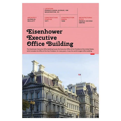 Eight Poster US Government Buildings Set For Classrooms 12 By 18 Inch Wall Posters Social Studies Eisenhower Office Building