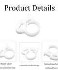 Thirty Pcs Double Gripping Nylon Hose Clamps Designed For Three Eighth Inch Tubing Range From Nine Point One To Nine Point Six Millimeter Snap Grip Plastic Clamps In White Heavy Duty Adjustable Ratcheting Clamps For Plumbing And Automotive Use.