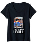 Women's Tuk Tuk Rickshaw V Neck T Shirt Dope Auto Driver Design for Ride Lovers Lightweight Classic Fit Tee with tuk tuk graphic