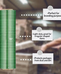 Heavy Duty Green Tint Pre Stretched Stretch Wrap Film 15 By 1476 Feet 30 Gauge 4 Roll Pack, showing 15 inch roll for protecting packages.