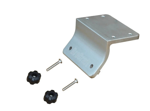 Power Lock 45 Degree Track Rod Holder For Lund Sport Track G3 Crestliner SureMount War Eagle Excel Boats - Marine Grade Aluminum, CNC Processed Nylon Lock, Durable, Easy Install, Fits Most Bow Gunnel Track Systems. silver aluminum rod holder bracket with bolts and knobs