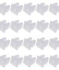 Twenty Pack White Plastic Vehicle Screw Grommets Expandable Insert Nuts Heavy Duty Mounting Clips arranged in rows.