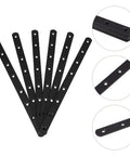 Heavy Duty Stainless Steel Black Flat Angle Brackets For Furniture Repair And Shelf Support With Easy Installation shown