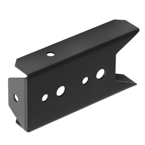 20 Pack Fence Rail Brackets For 2x4 Wood Posts, 18 Gauge Black Powder Coated Steel, Inner Width 1-1/2 Inches, angled view with holes