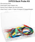 31 Piece Back Probe Kit With Banana Plug To Copper Alligator Clip Test Leads Insulation Piercing Probes And Nickel Plated Clips Automotive Diagnostic Wires Set With clear storage case