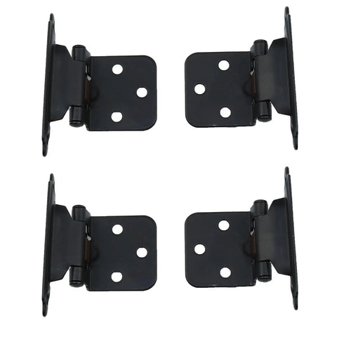 Spring Hinges for Cabinets Black 4 Pack Overlay Hinges with Self Closing Action Hidden and Flush Door Hinges Durable Cold Rolled Steel
