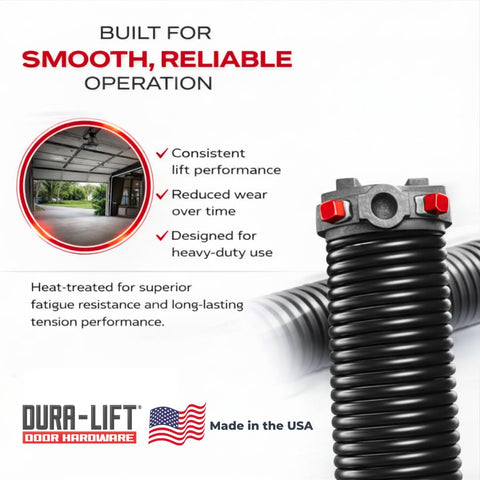 Garage Door Torsion Springs Set For Residential Replacement With Left And Right Wound 0.234 x 1.75 x 35 Inches, image text