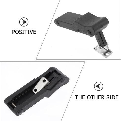 2 Pack Flexible Draw Latches For Cargo Boxes And Coolers With Concealed Installation, Rubber And Stainless Steel Construction, front and back view