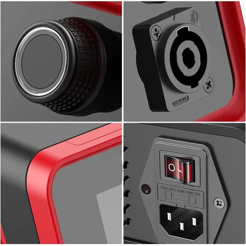 Close-up of control knobs and connectors on Beast 1500W Car Body Dent Repair Tool Kit With Magnetic Induction Heater Hot Box.