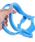 Hand holding blue Gallon Water Bottle Handles 4 Pack Ergonomic Water Jug Lifters Carrier to Haul Heavy 5 Gallon Bottles