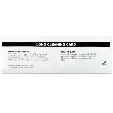 Long cleaning card instructions for Heavy Duty Ten Pack T Shaped Pre Saturated Cleaning Cards For Magicard And Matica ID Printers Pro Level Maintenance Kit.