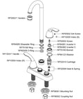 Exploded diagram of Everyday LK2477CR Deck Mount Bar Faucet With Lever Handles, Chrome Finish, showing parts and assembly.