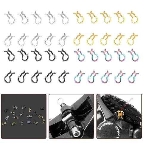 Rainbow Stainless Steel Bike Brake Caliper Spring Clips 10 Pack For Shimano XT SLX And More Universal Fit Built Tough Rust Resistant Easy Install Clips For Caliper Pins, assorted colors