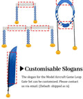 Adult Drone Obstacle Course Set For Quadcopter Racing And Training with blue and white checkered canvas hoops and banners