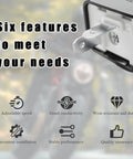 Image showcasing features of 12V Adjustable LED Flasher Relay For Cars And Motorcycles with icons for speed, durability, and installation.