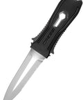 Underwater Edge Lizard Black Diver Knife Multipurpose Scuba And Fishing Tool With Martensitic Stainless Steel Blade And Dagger Handle