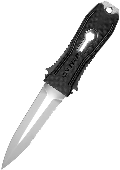 Underwater Edge Lizard Black Diver Knife Multipurpose Scuba And Fishing Tool With Martensitic Stainless Steel Blade And Dagger Handle