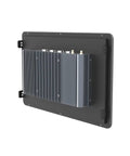 21.5 Inches Industrial Touchscreen Panel PC Running Windows 11 Pro With Intel Celeron J6412 Chipset showcasing fanless design with a rugged aluminum body.