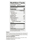 Nutrition facts label for Digital Food Dehydrator With Smooth Adjustable Temperature And Even Heating for homemade beef jerky.