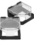 2 Pack Spring Loaded Push Button Cover With Adhesive Backing Dustproof Power Switch Protector For Car Ignition Industrial Control Panels And Home Appliances Durable Button Guard That Keeps Dirt Out And Extends Lifespan Like A Champ. clear plastic covers with black base