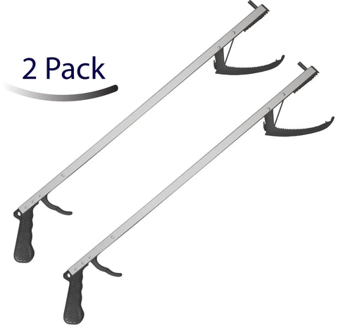 26 Inch Aluminum Reacher Grabber With Magnetic Tip And Rubberized Jaws For Easy High Shelf Access Lightweight Yet Rigid Extra Long Reach Aid For Seniors With Limited Mobility And Arthritis 2 Pack
