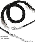 Close-up of black waxed necklace cords 22 inches in gold and silver with clasps, from All In One Jewelry Making Kit With 1314 Open Jump Rings And 40 Lobster Clasps Pliers Tweezers Jump Ring Tool Opener And 10 Black Waxed Necklace Cords 22 Inches In Gold And Silver For Diy Necklace Repair And Craft Projects