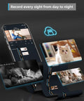 2K Security Camera With 360 Degree Coverage For Home And Pet Monitoring Smart Motion Tracking displays phone app and video monitoring