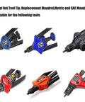 Heavy Duty 3/8-16 Rivet Nut Tool Tip Replacement Mandrel forged carbon steel, shown with compatible tools for demanding jobs.