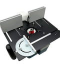 Heavy Duty Aluminum Router Table Insert Plate With Sharp Centering Bushing Solid Woodworking Milling Gear equipped with precise angle gauge.