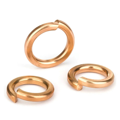 Red Copper Spring Lock Washers 10 Pack For M3 To M20 Elastic Gaskets Prevent Loosening From Vibration Easy Install For M3 Through M12 Fasteners