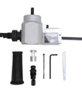 Thonlai Dual Purpose Sheet Nibbler Cutter & Drill Tool Attachment with 360 Degree Adjustable Blade Holder components, tools, and accessories laid out.