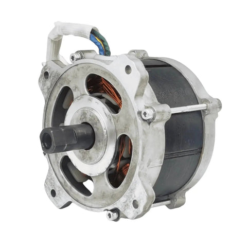 Super Chill High Power Brushless Motor With Neodymium Strong Magnetic For 24V 36V Or 48V Systems close-up, showcasing wire connections and internal components.