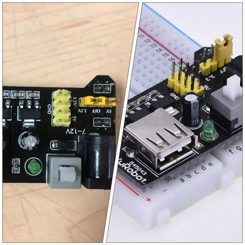 Portable Breadboard Power Supply Module 6.5 To 12V Input With 3.3V And 5V Outputs For MB102 Style Breadboards 6 Pack USB DC Regulator on breadboard