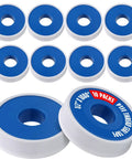 Pro-Grade PTFE Thread Seal Tape For Leak-Free Plumbing, One-Half Inch By 1080 Inches, 10 Rolls, High-Density Water Seal Tape