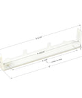 Two Pairs Plastic False Front Cabinet Clips For Attaching False Drawer Fronts To 3/4 Inch Face Frames And 5 Inch Drawer Openings Includes Screws Model R3307, showing clip dimensions.