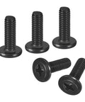 Twenty Pack M4 X 12Mm Flat Round Head Machine Screws With Phillips Drive, black steel fasteners for reliable assembly.